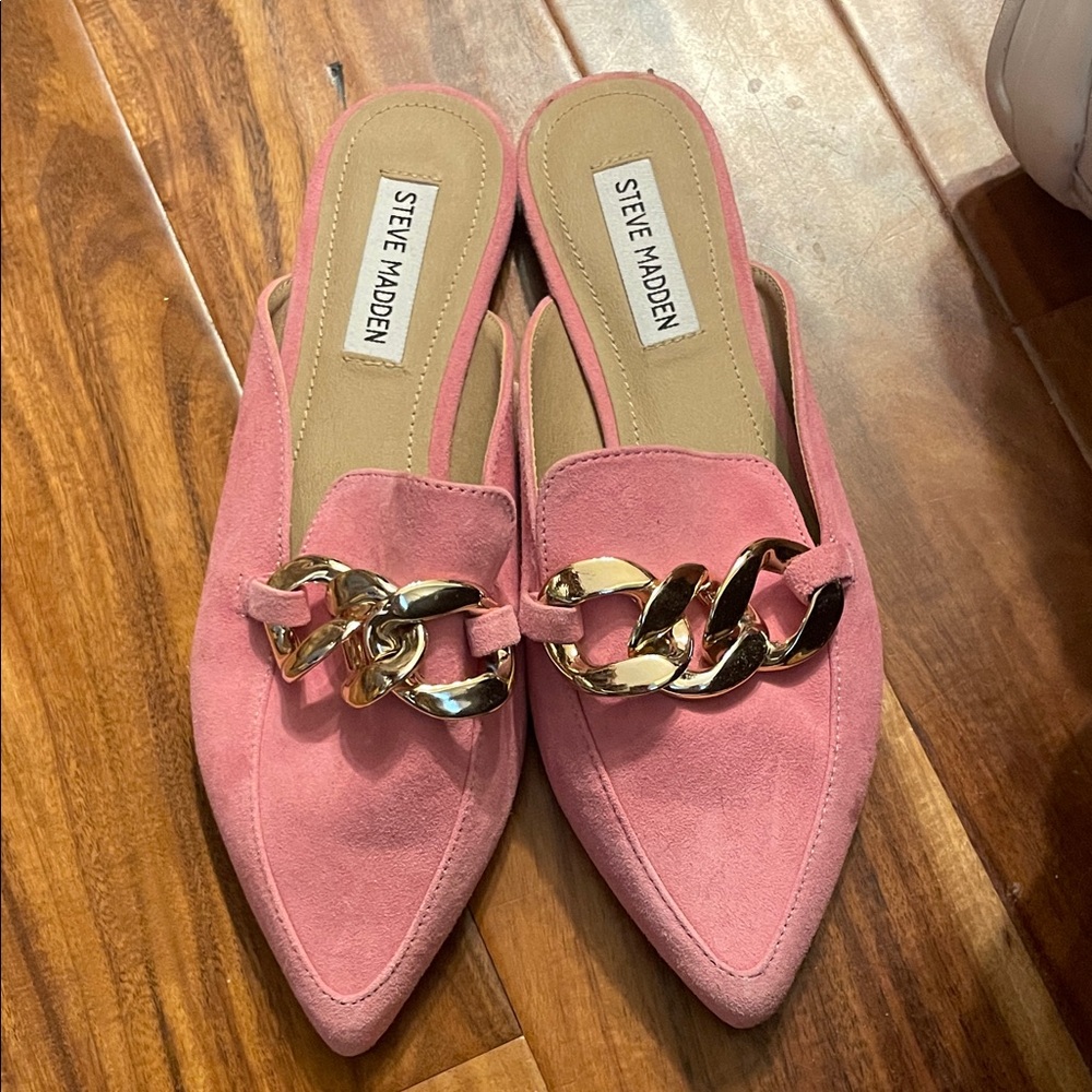 Steve Madden Pink pointed toe mules 7.5